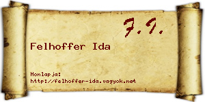 Felhoffer Ida névjegykártya