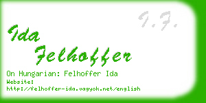 ida felhoffer business card